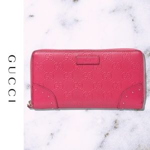 GUCCI Bright Diamante GG Monogram Zippy Wallet